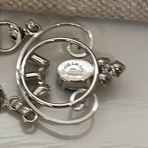 Vintage Loran Sim Sterling Blue Stone Necklace Art Deco Design - Picture 10 of 13